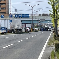【事故】岡山バイパス 岡山玉野線 付近で事故！「倉田のバイパス下で人身事故。渋滞してます。」